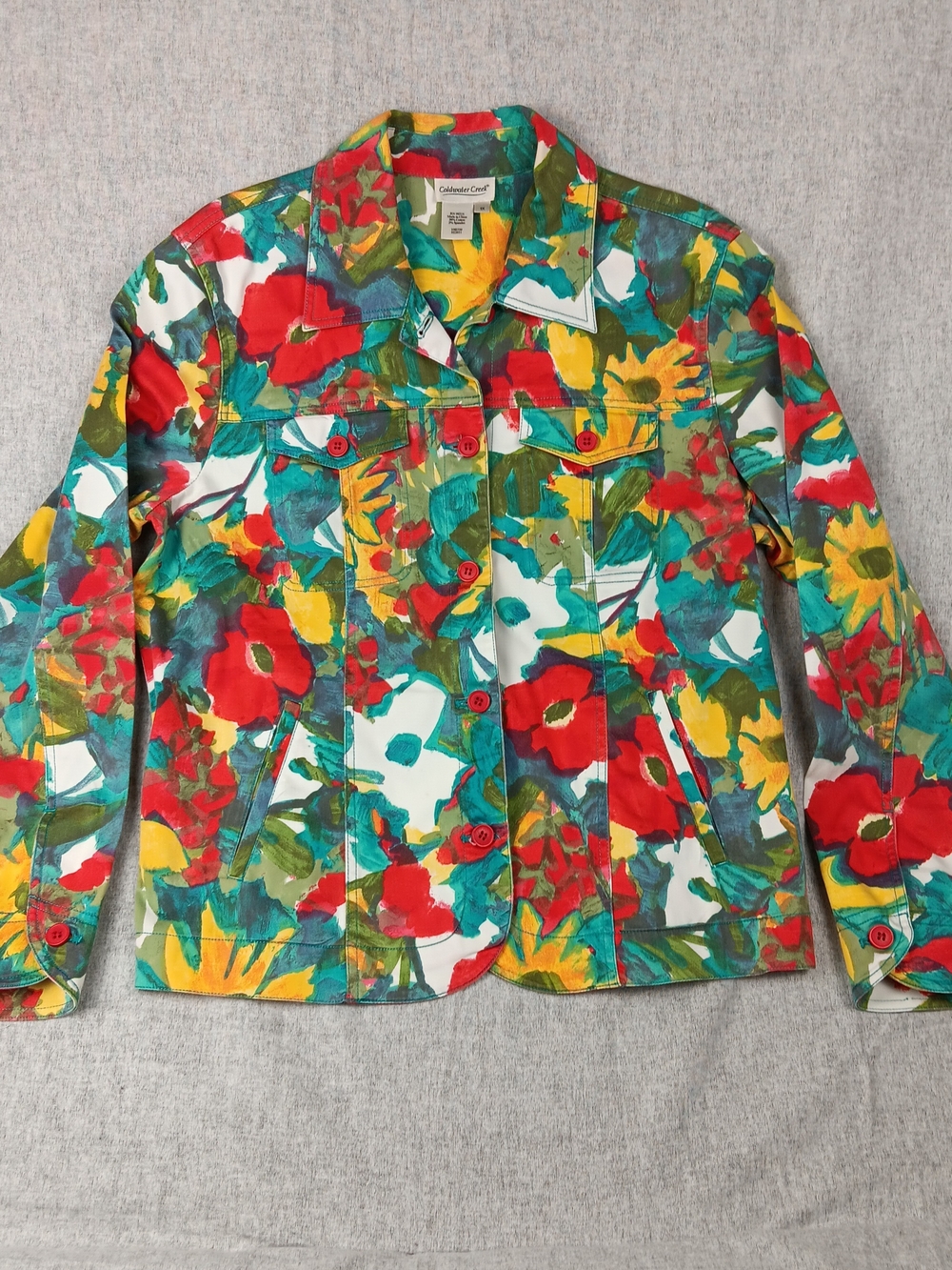 Coldwater Creek Floral Button Up Jacket Size 1X